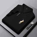 Kesar Collection Embroidered Men Polo Neck Black
