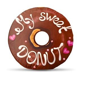 Kesar Enterprises Donut Doughnut Cushion Pillow