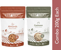KESARCO W320 Premium Cashews & Raw Almonds Combo | 200 gm each Combo (W320 Cashews-200gm, Raw Almonds-200gm)