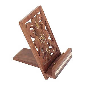 phone holder table  desktop mobile phone mobile stand for table mobile holder phone stand holder tablet stand wooden mobile stand bras- lxbxh-35x5 x6 inch