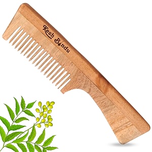 100 handmade organic pure neem wooden wide teeth hair handle comb for  women amp men  natural amp eco-friendly  anti-static natural curly hair styling comb