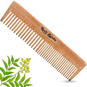 100 handmade organic pure neem wooden dual teeth hair comb for  women amp men  natural amp eco-friendly  anti-static natural curly hair styling comb