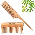 Handcrafted Neem Hardwood Combs | Women &amp; Men | Natural &amp; Eco-Friendly | Anti-Static Natural Curly Hair Styling Comb with Fine &amp; Wide Pocket &amp; Tail Comb Combo Pack