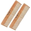 Handmade Neem Wooden Combs Hair Comb For | Women &amp; Men | Natural &amp; Eco-Friendly | Anti-Bacterial Hair Styling Comb with Fine &amp; Wide Teeth Comb | Made in India (Dual Tooth Comb Pk 2)