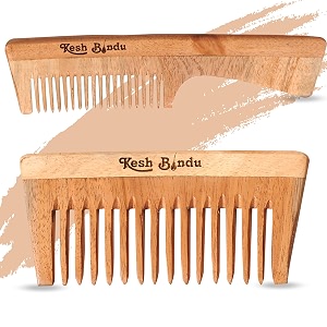natural neem wood comb helps in hair growth hairfall dandruff control amp hair growth hair straightening frizz control for men amp women treated with neem oil bhringhraj -pack of 2