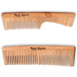 natural neem wood comb helps in hair growth hairfall dandruff control amp hair growth hair straightening frizz control for men amp women treated with neem oil bhringhraj -pack of 2