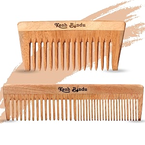 natural neem wood comb helps in hair growth hairfall dandruff control amp hair growth hair straightening frizz control for men amp women treated with neem oil bhringhraj -pack of 2