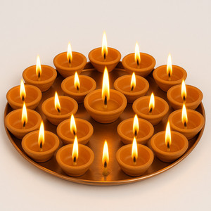 keshiks mitti ke diye for diwali pottery pack of 50 table diya