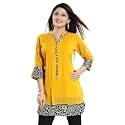 Keshubaba Women39s Short Tunics with Neckline Embroidery