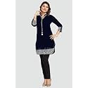 Keshubaba Women39s Short Tunics with Neckline Embroidery