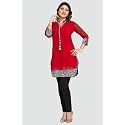 Keshubaba Women39s Short Tunics with Neckline Embroidery