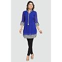 Keshubaba Women39s Short Tunics with Neckline Embroidery