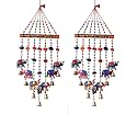 Home Decorative Hand Made Elephant Wind Chimes V& / Safe(Combo Set of 2) for Hall balcani Wall/Door, Leaving Room, Office (45,CM) Multicolor