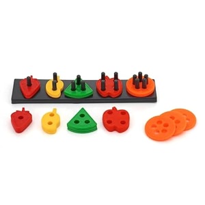 kesi ornaments geometric fruit shape puzzle toys educational preschool toddler toys for boys and girls shape color recognition geometric board blocks stack sort chunky puzzles kids 26 pcs multicolor