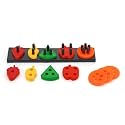 KESI Ornaments Geometric Fruit Shape Puzzle Toys Educational Preschool Toddler Toys for Boys and Girls, Shape Color Recognition Geometric Board Blocks Stack Sort Chunky Puzzles Kids 26 pcs Multicolor
