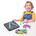 KESI Ornaments Montessori Letters Game Numbers Alphabet Building Activity Set Preschool Educational Toy Shape Colour Recognition Stacking Blocks Sorting Board for Children Alpha-Numeric Puzzle