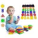 KESI Ornaments Montessori Puzzles for 1-3 Year Olds - Shape Sorter &amp; Stacking Toys for Toddlers - 5cm, 3 Piece Shape Sorting Toy