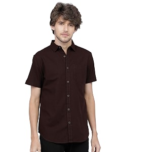 Ketch Mens Cotton Slim Fit Solid Half