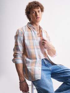 KETCH Men Checkered Casual Multicolor Shirt