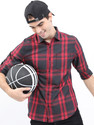 KETCH Men Checkered Casual Red Shirt