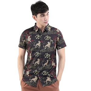 Ketch Men Cotton Slim Fit Printed Half