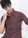 KETCH Men Graphic Print Casual Brown Blue