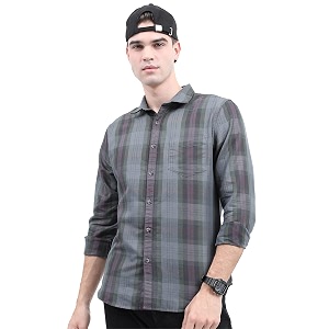 KETCH Men Polycotton Slim Fit Checked Full