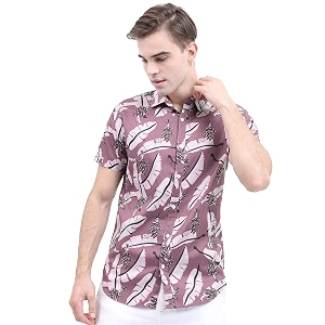 KETCH Men Slim Fit Printed Half Sleeve
