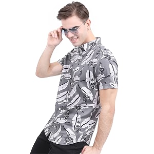 KETCH Men Slim Fit Printed Half Sleeve