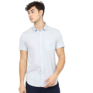 Ketch Mens Cotton Slim Fit Solid Half