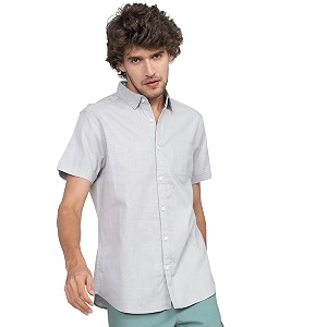 Ketch Mens Cotton Slim Fit Solid Half