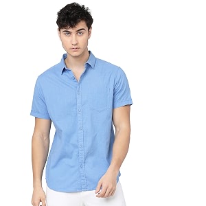 Ketch Mens Cotton Slim Fit Solid Half