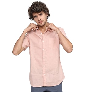 Ketch Mens Cotton Slim Fit Solid Half