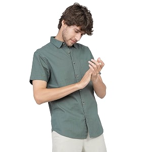 Ketch Mens Cotton Slim Fit Solid Half