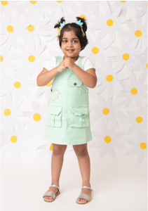 keti mini dungaree for baby girls casual printed denim