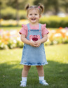 KETI MINI Dungaree For Baby Girls Casual Striped Cotton Blend (Multicolor, Pack of 1)