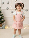 KETI MINI Dungaree For Baby Girls Casual Printed Denim (Multicolor, Pack of 1)