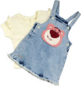 KETI MINI Dungaree For Baby Girls Casual Striped Cotton Blend (Yellow, Pack of 1)