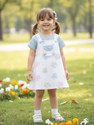 KETI MINI Dungaree For Baby Girls Casual Striped Cotton Blend (Light Blue, Pack of 1)