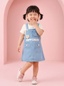 KETI MINI Dungaree For Baby Girls Casual Printed Denim