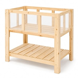 ketive raised garden bed with transparent acrylic side panels elevated wooden planter box with shelf for vegetables herbs amp flowersoutdoor raised garden planter for patio balcony amp backyard