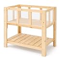 ketive Raised Garden Bed with Transparent Acrylic Side Panels, Elevated Wooden Planter Box with Shelf for Vegetables, Herbs & Flowers,Outdoor Raised Garden Planter for Patio, Balcony & Backyard