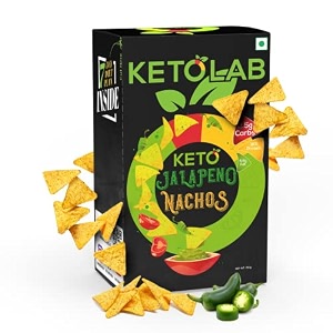 ketolab keto jalapeno nacho chips 200 gms 1 pack 26g net carb amp 7g high proteinserving identical to regular nacho chips ultra low carb pre-biotic high fibre low gi for keto diet weight loss