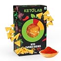 Ketolab Keto Paprika Nacho Chips, 150 g (Pack of 2) 2.5g Net Carb &amp; 18% High Protein/Serving, Identical to Regular Nacho Chips, Low Carb, High Fibre, Low GI, Keto Diet, Weight Loss, Diabetic Friendly