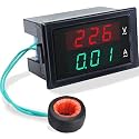 KETOTEK Digital Ammeter Voltmeter AC 80V-300V 100A, 2in1 Multimeter Panel 110V/220V, Volt Amp Meter LED Display Voltage Amperage Detector Tester Gauge with Current Transformer CT