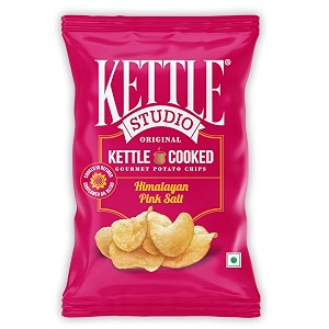 kettle studio  kettle-cooked potato chips himalayan pink salt  crunchy thick cut gluten-free snack  party amp travel snacks  120g pack
