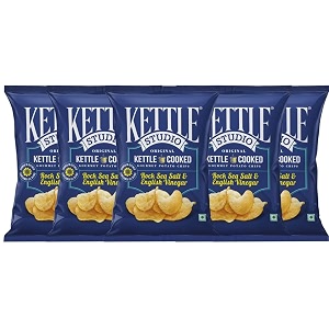 kettle studio potato chips  rock sea salt amp english vinegar -113g pack of 5