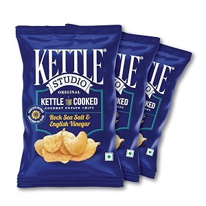kettle studio  kettle-cooked potato chips rock sea salt amp english vinegar  thick cut crunchy gluten-free snack  party amp movie night snacks  120g pack of 3