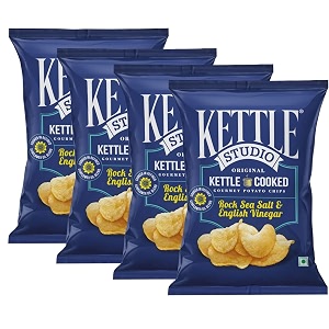 kettle studio potato chips  rock sea salt amp english vinegar -113g pack of 4