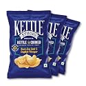 Kettle Studio | Kettle-Cooked Potato Chips Rock Sea Salt &amp; English Vinegar | Thick Cut, Crunchy, Gluten-Free Snack | Party &amp; Movie Night Snacks | 120g Pack of 3